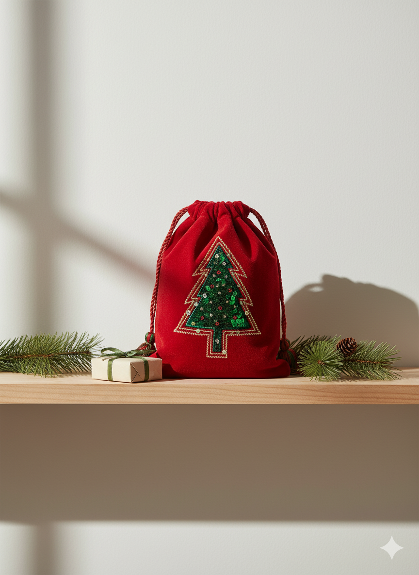 Velvet Christmas Gift Bag - Image 3