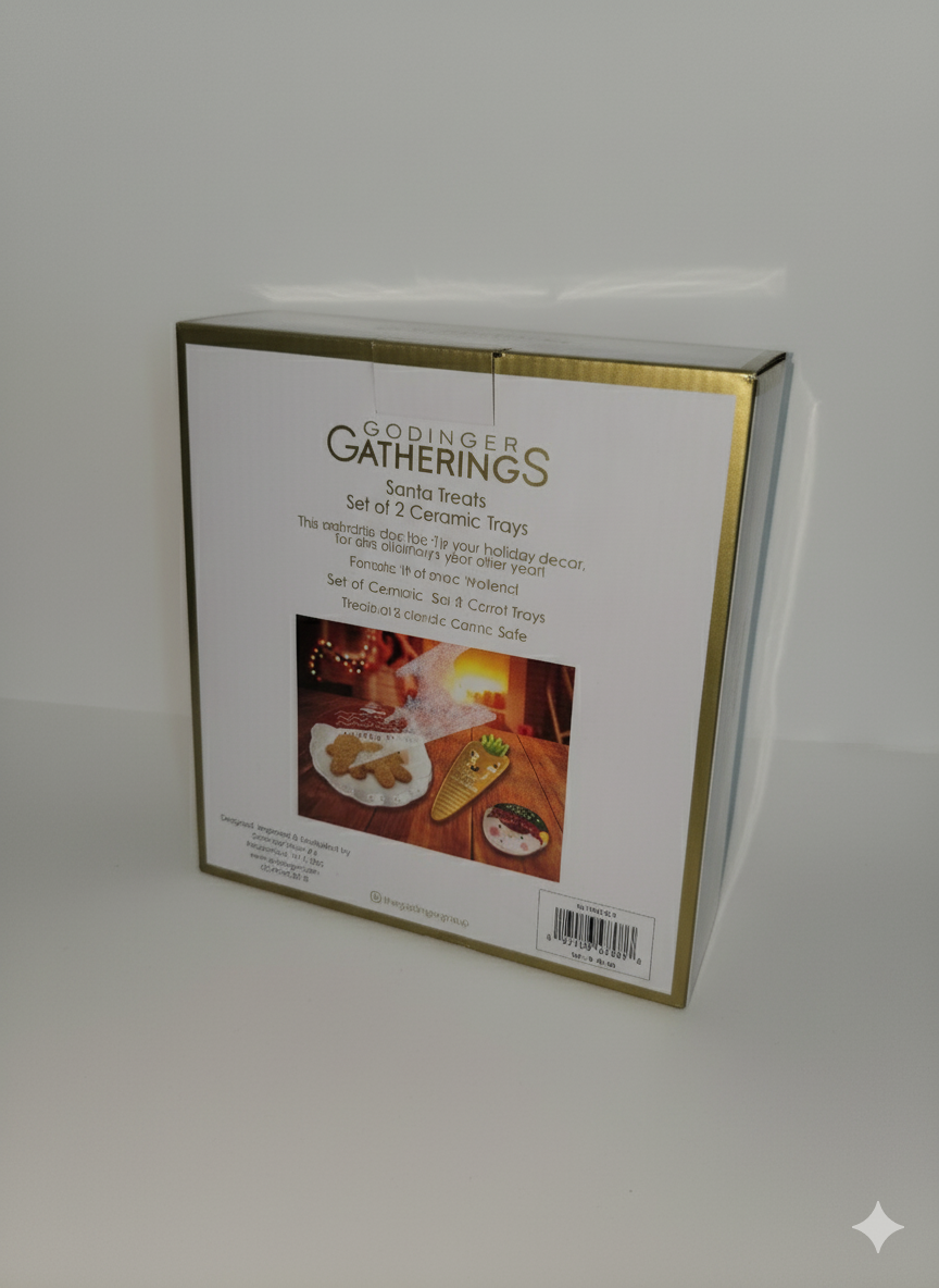 Godinger Gatherings Santa Treats Ceramic Trays