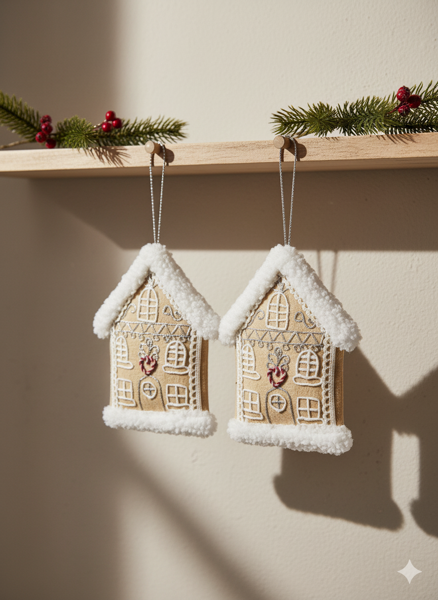 Gingerbread Ornament Pair
