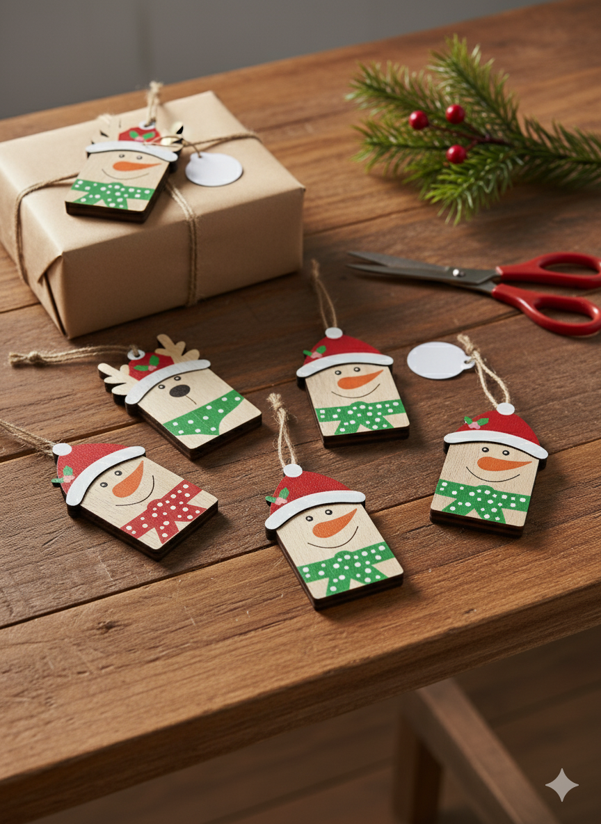 Christmas Gift Toppers - Styled on Wrapped Present