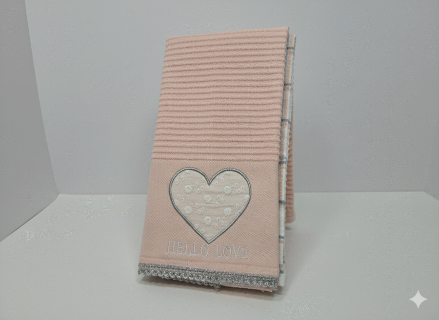 Peach Hello Love Kitchen Towel