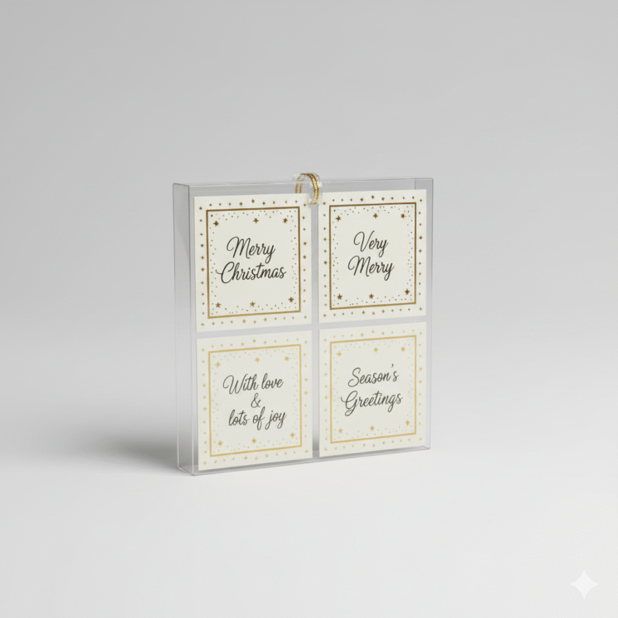 Elegant Holiday Gift Tag Set - Gold Star Design